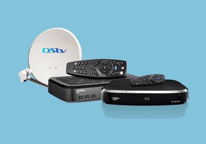 DStv satellite dish, HD decoder and Explora with remotes